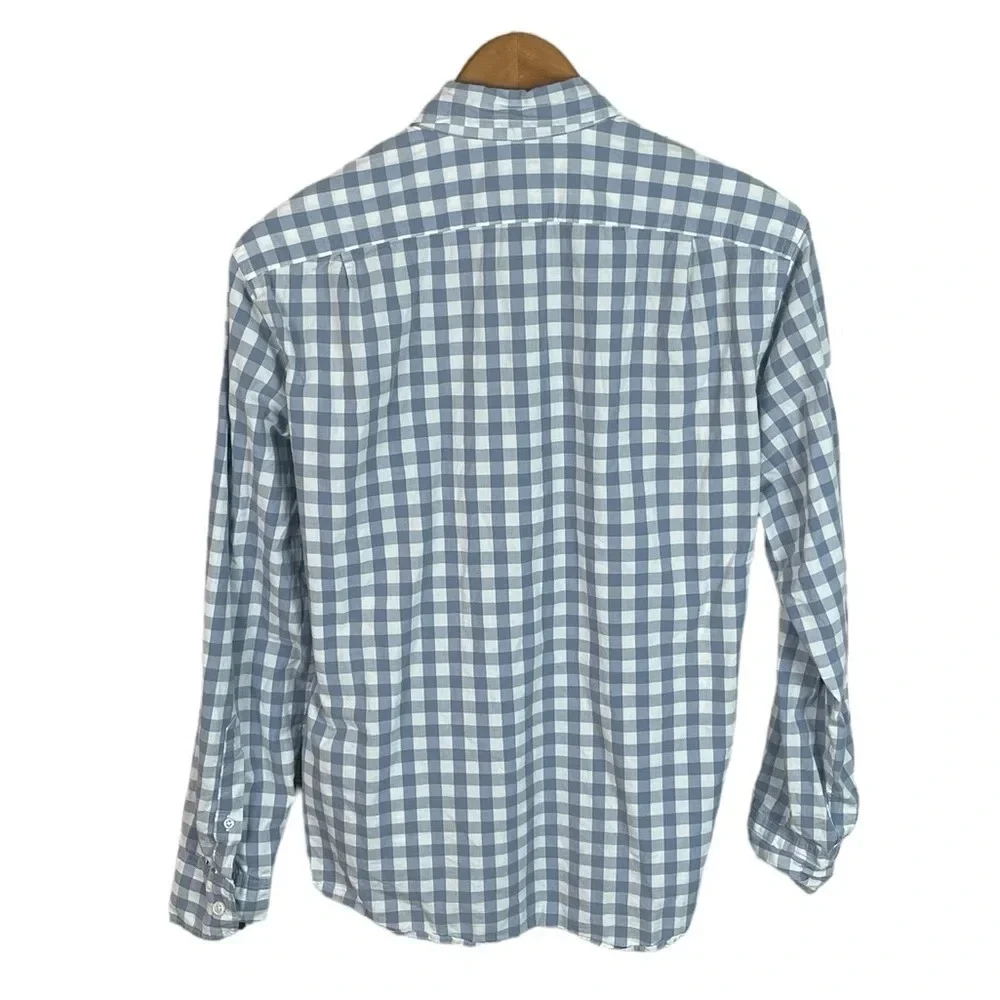 BF1305 Men’s J. Crew Flex Washed SLIM Untucked Gingham Print Button Shirt M